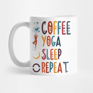 Coffee Yoga Sleep Repeat Sport Latte Caffeine lover Mug